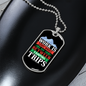 Camper Necklace Work is Camping Trip Necklace Stainless Steel or 18k Gold Dog Tag 24" Chain-Express Your Love Gifts