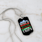 Camper Necklace Work is Camping Trip Necklace Stainless Steel or 18k Gold Dog Tag 24" Chain-Express Your Love Gifts
