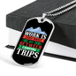 Camper Necklace Work is Camping Trip Necklace Stainless Steel or 18k Gold Dog Tag 24" Chain-Express Your Love Gifts