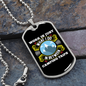 Camper Necklace Work is Just Camping Trips Necklace Stainless Steel or 18k Gold Dog Tag 24" Chain-Express Your Love Gifts