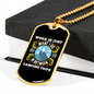 Camper Necklace Work is Just Camping Trips Necklace Stainless Steel or 18k Gold Dog Tag 24" Chain-Express Your Love Gifts