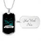 Camper Necklace Wyoming Necklace Stainless Steel or 18k Gold Dog Tag 24" Chain-Express Your Love Gifts