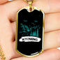 Camper Necklace Wyoming Necklace Stainless Steel or 18k Gold Dog Tag 24" Chain-Express Your Love Gifts