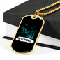 Camper Necklace Wyoming Necklace Stainless Steel or 18k Gold Dog Tag 24" Chain-Express Your Love Gifts