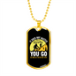 Camper Necklace You Go White Necklace Stainless Steel or 18k Gold Dog Tag 24" Chain-Express Your Love Gifts