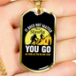Camper Necklace You Go White Necklace Stainless Steel or 18k Gold Dog Tag 24" Chain-Express Your Love Gifts