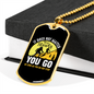 Camper Necklace You Go White Necklace Stainless Steel or 18k Gold Dog Tag 24" Chain-Express Your Love Gifts