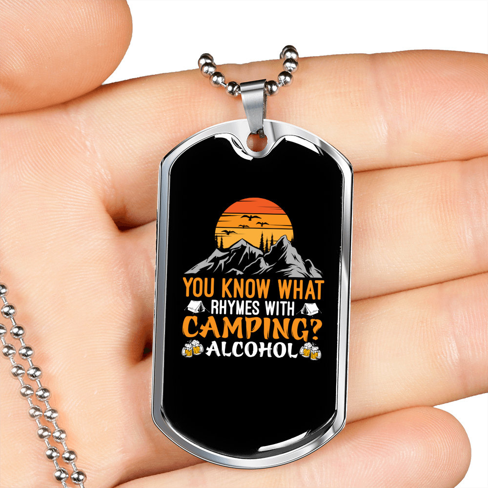 Camper Necklace You Know What Necklace Stainless Steel or 18k Gold Dog Tag 24" Chain-Express Your Love Gifts