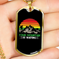 Camper Necklace Your Mountain Is Waiting Necklace Stainless Steel or 18k Gold Dog Tag 24" Chain-Express Your Love Gifts