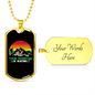 Camper Necklace Your Mountain Is Waiting Necklace Stainless Steel or 18k Gold Dog Tag 24" Chain-Express Your Love Gifts