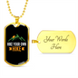 Camper Necklace Your Own Hike Necklace Stainless Steel or 18k Gold Dog Tag 24" Chain-Express Your Love Gifts