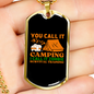 Camper Necklace Zombie Survival Training Necklace Stainless Steel or 18k Gold Dog Tag 24" Chain-Express Your Love Gifts