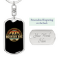 Can'T Be Sad Riding A Bike Cycling Keychain Stainless Steel or 18k Gold Dog Tag Keyring-Express Your Love Gifts