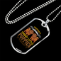 Can't Buy Happiness Brown Necklace Stainless Steel or 18k Gold Dog Tag 24" Chain-Express Your Love Gifts