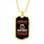 Can't Buy Happiness Necklace Stainless Steel or 18k Gold Dog Tag 24" Chain-Express Your Love Gifts