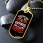 Can't Buy Happiness Red Necklace Stainless Steel or 18k Gold Dog Tag 24" Chain-Express Your Love Gifts