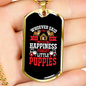 Can't Buy Happiness Red Necklace Stainless Steel or 18k Gold Dog Tag 24" Chain-Express Your Love Gifts