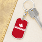Canada Dad Swivel Keychain Dog Tag Stainless Steel or 18k Gold-Express Your Love Gifts