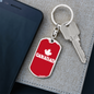 Canada Dad Swivel Keychain Dog Tag Stainless Steel or 18k Gold-Express Your Love Gifts