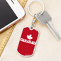 Canada Dad Swivel Keychain Dog Tag Stainless Steel or 18k Gold-Express Your Love Gifts
