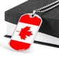 Canada Flag Dog Tag Necklace Canada Flag Stainless Steel or 18k Gold Dog Tag 24"-Express Your Love Gifts