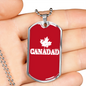 Canadad Dog Tag Stainless Steel or 18k Gold 24" Chain-Express Your Love Gifts