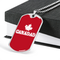 Canadad Dog Tag Stainless Steel or 18k Gold 24" Chain-Express Your Love Gifts