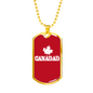 Canadad Dog Tag Stainless Steel or 18k Gold 24" Chain-Express Your Love Gifts