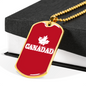 Canadad Dog Tag Stainless Steel or 18k Gold 24" Chain-Express Your Love Gifts