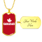 Canadad Dog Tag Stainless Steel or 18k Gold 24" Chain-Express Your Love Gifts