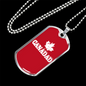 Canadad Dog Tag Stainless Steel or 18k Gold 24" Chain-Express Your Love Gifts