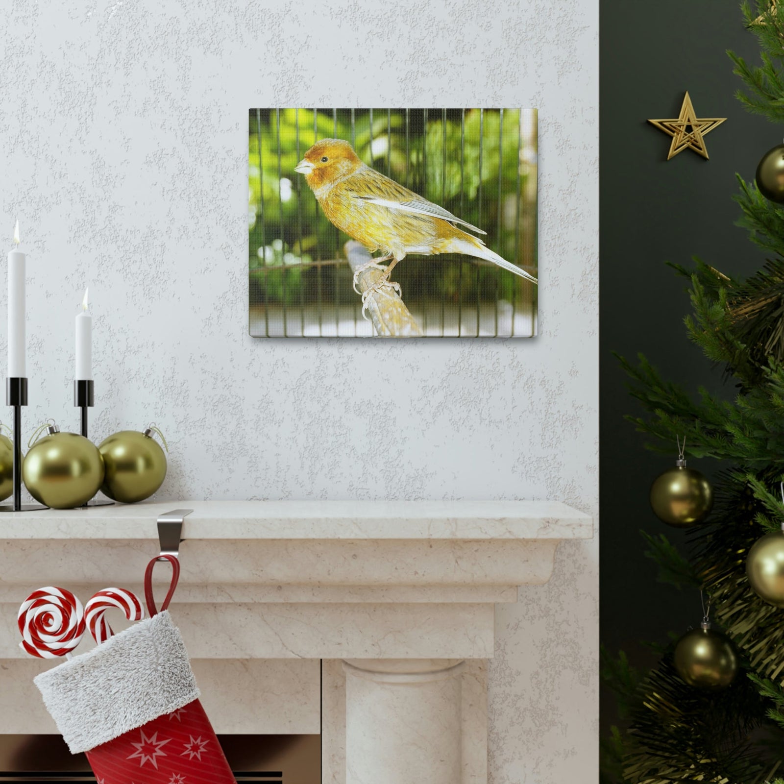 Scripture Walls Canary Hunting Canary on Hunt Print Animal Wall Art Wildlife Canvas Prints Wall Art Ready to Hang Unframed-Express Your Love Gifts