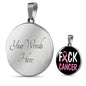 Cancer AwAreness Necklace F-Cancer Necklace Stainless Steel or 18k Gold Circle Pendant 18-22"-Express Your Love Gifts