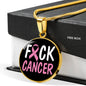 Cancer AwAreness Necklace F-Cancer Necklace Stainless Steel or 18k Gold Circle Pendant 18-22"-Express Your Love Gifts