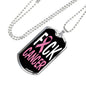 Cancer AwAreness Necklace F-Cancer Necklace Stainless Steel or 18k Gold Dog Tag 24" Chain-Express Your Love Gifts