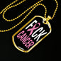 Cancer AwAreness Necklace F-Cancer Necklace Stainless Steel or 18k Gold Dog Tag 24" Chain-Express Your Love Gifts