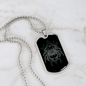 Cancer Black Zodiac Necklace Stainless Steel or 18k Gold Dog Tag 24" Chain-Express Your Love Gifts