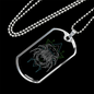 Cancer Black Zodiac Necklace Stainless Steel or 18k Gold Dog Tag 24" Chain-Express Your Love Gifts