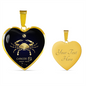 Cancer Horoscope Zodiac Necklace Stainless Steel or 18k Gold Heart 18-22"-Express Your Love Gifts