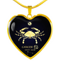 Cancer Horoscope Zodiac Necklace Stainless Steel or 18k Gold Heart 18-22"-Express Your Love Gifts