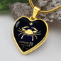 Cancer Horoscope Zodiac Necklace Stainless Steel or 18k Gold Heart 18-22"-Express Your Love Gifts