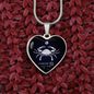 Cancer Horoscope Zodiac Necklace Stainless Steel or 18k Gold Heart 18-22"-Express Your Love Gifts