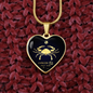 Cancer Horoscope Zodiac Necklace Stainless Steel or 18k Gold Heart 18-22"-Express Your Love Gifts