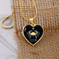 Cancer Horoscope Zodiac Necklace Stainless Steel or 18k Gold Heart 18-22"-Express Your Love Gifts