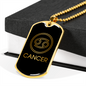 Cancer Zodiac Necklace Stainless Steel or 18k Gold Dog Tag 24" Chain-Express Your Love Gifts