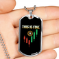 Candlestick Bitcoin Crypto Necklace Stainless Steel or 18k Gold Dog Tag 24" Chain-Express Your Love Gifts