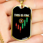 Candlestick Bitcoin Crypto Necklace Stainless Steel or 18k Gold Dog Tag 24" Chain-Express Your Love Gifts