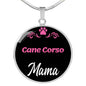 Cane Corso Mama Necklace Circle Pendant Stainless Steel or 18k Gold 18-22" Dog Mom Pendant-Express Your Love Gifts