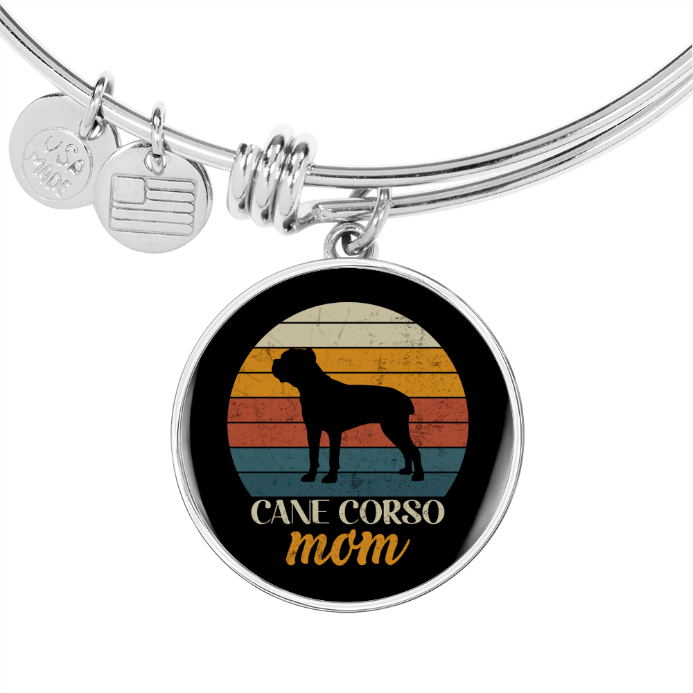 Cane Corso Mom Bracelet Stainless Steel or 18k Gold Circle Bangle-Express Your Love Gifts