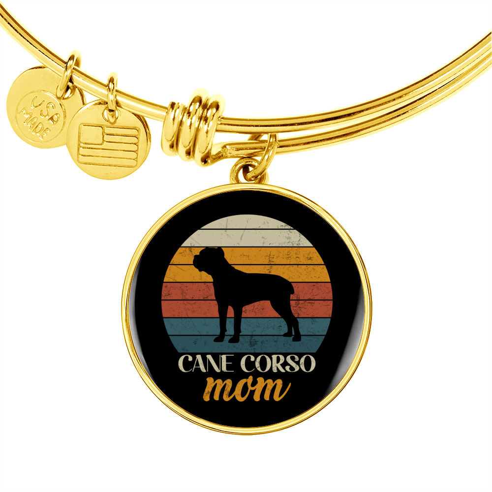 Cane Corso Mom Bracelet Stainless Steel or 18k Gold Circle Bangle-Express Your Love Gifts